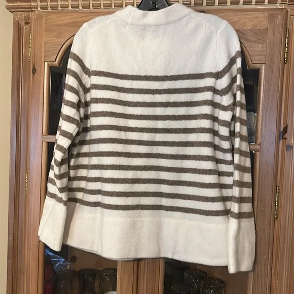 Cream and Tan Stripe Bonnie Sweater